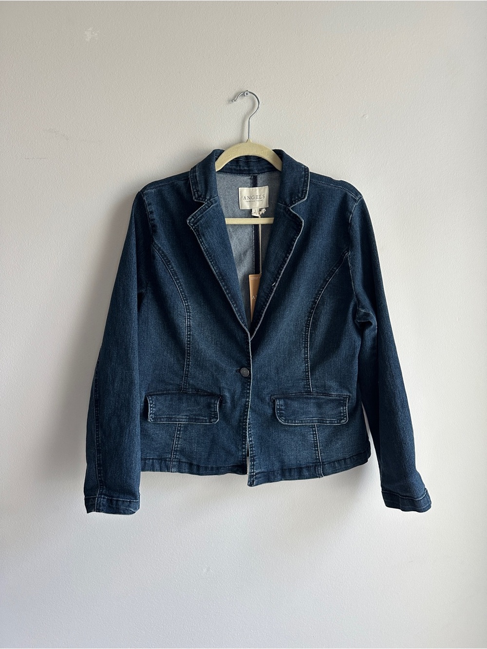 NWT Angels Dark Indigo Denim Blazer Jacket